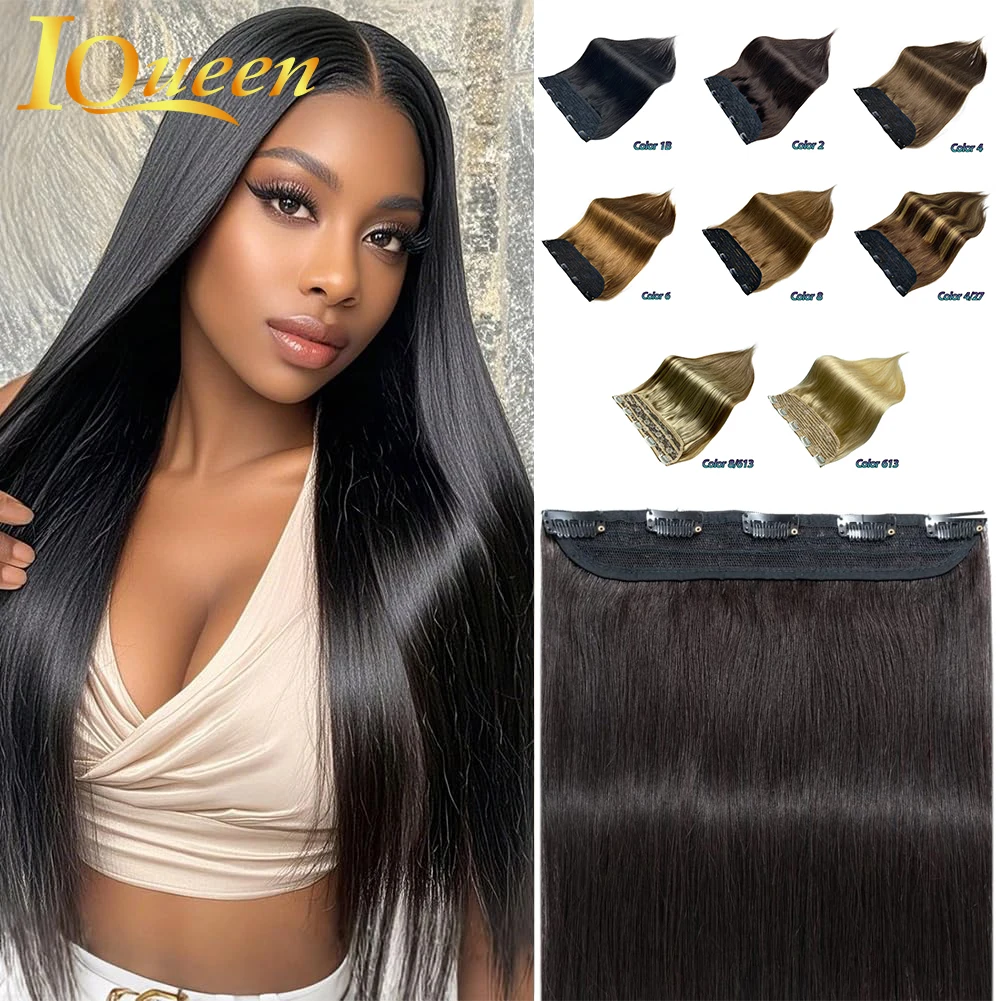 الملونة مستقيم قطعة واحدة كليب في وصلات الشعر البرازيلي الشعر 3/4 كامل مشبك للرأس في شعر مستعار بشري قطعة واحدة 5 مقاطع