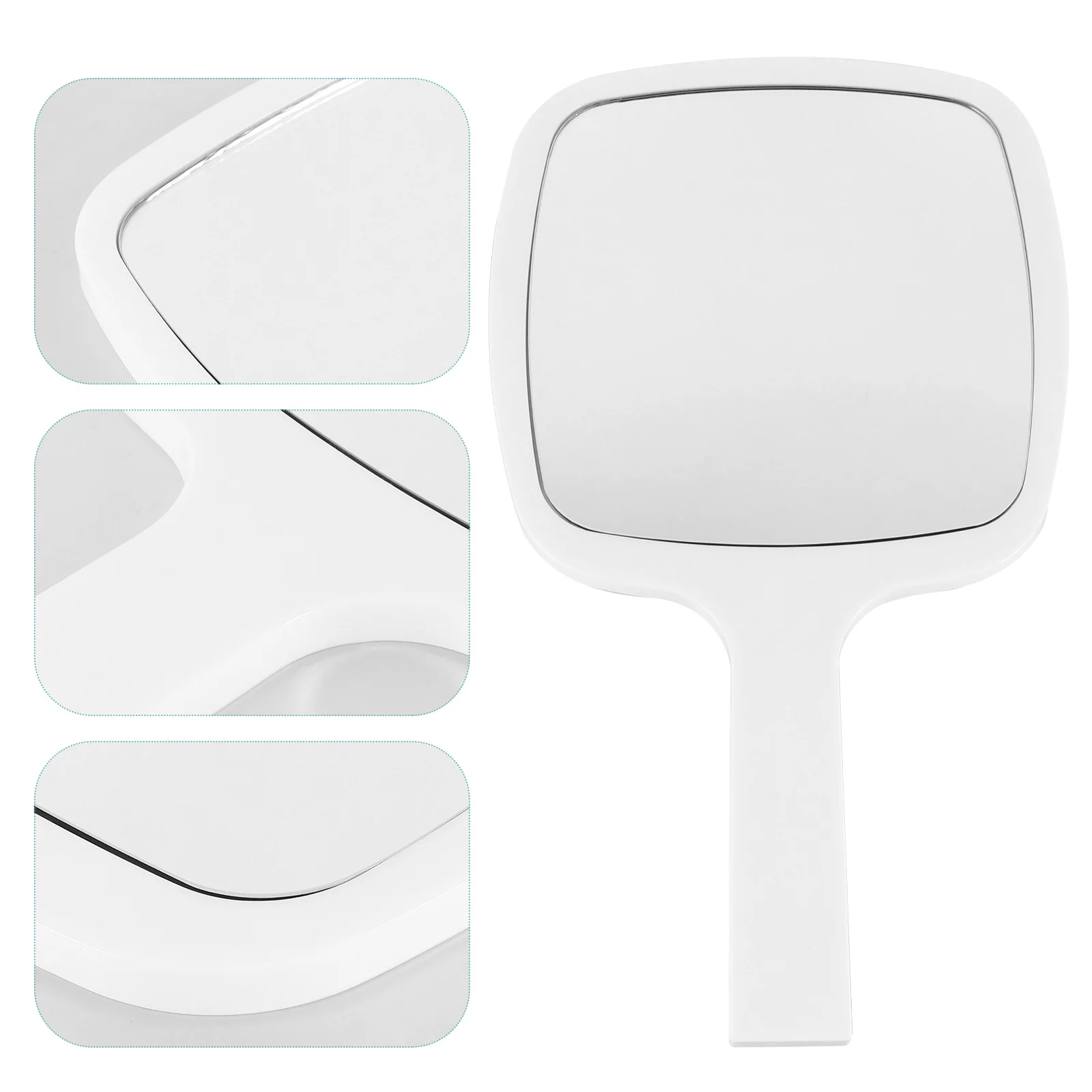 手持ちミラー 人間工学に基づいた滑り止めグリップで外出先でのタッチアップに最適 サロン品質のガラス製トラベルバニティミラー 女性用