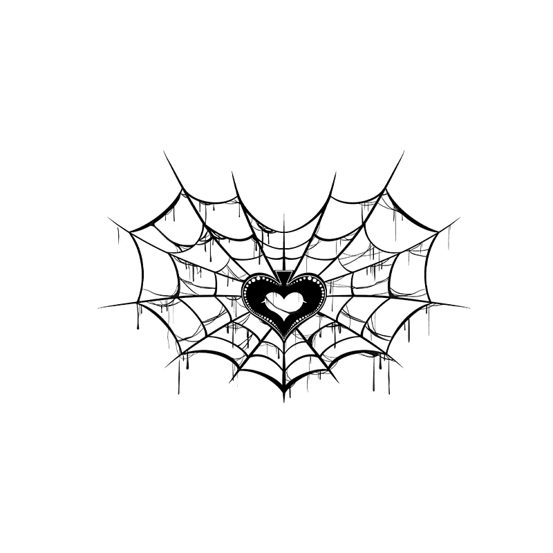 Spades Love Spider Web Temporary Stickers Waterproof, Sweatproof, Sexy Thigh and Chest Tattoo Stickers
