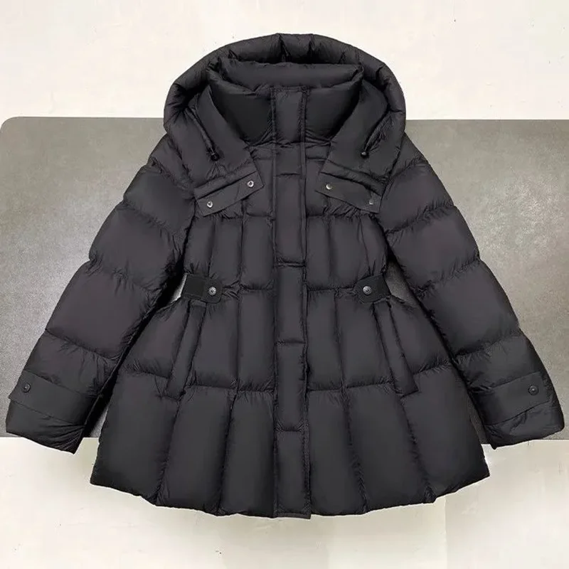 2023 neue Winter Unten Baumwolle Gefütterte Jacke frauen Mantel Abnehmen Taille Mit Kapuze Baumwolle Jacke Mode Warme Thicke Parka