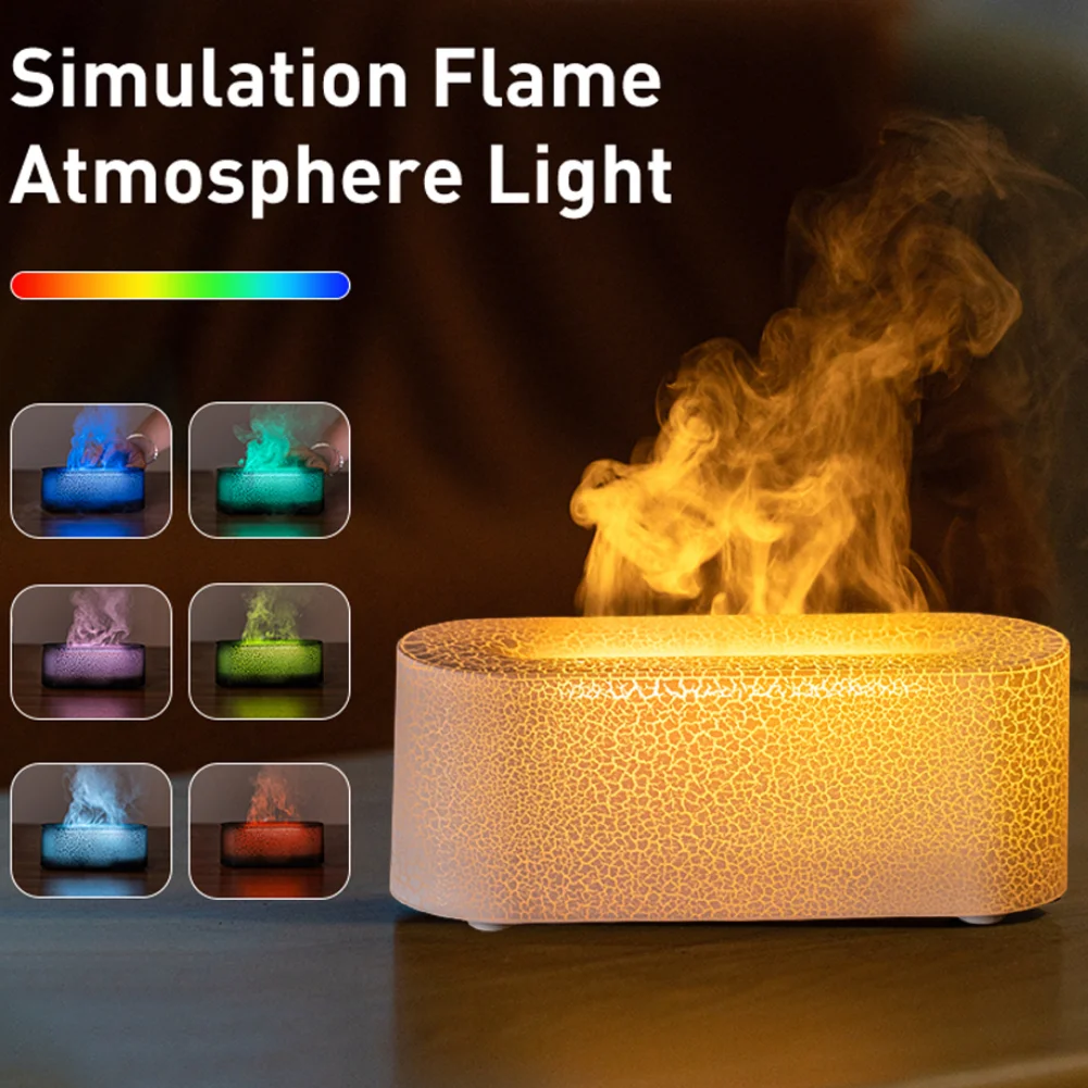 7 Colorful Flame Diffuser USB Air Humidifier Aromatherapy Essential for Bedroom Yoga Home Aroma Oil Diffuser Fragrance Diffuser