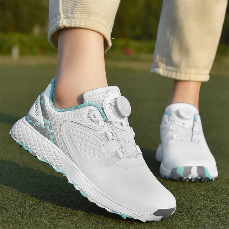 LiXingMing Golf Shoes Women White Waterproof Spikeless Men Golf Sport Shoes Couple Teenager Training Golfer Competition Sneakers