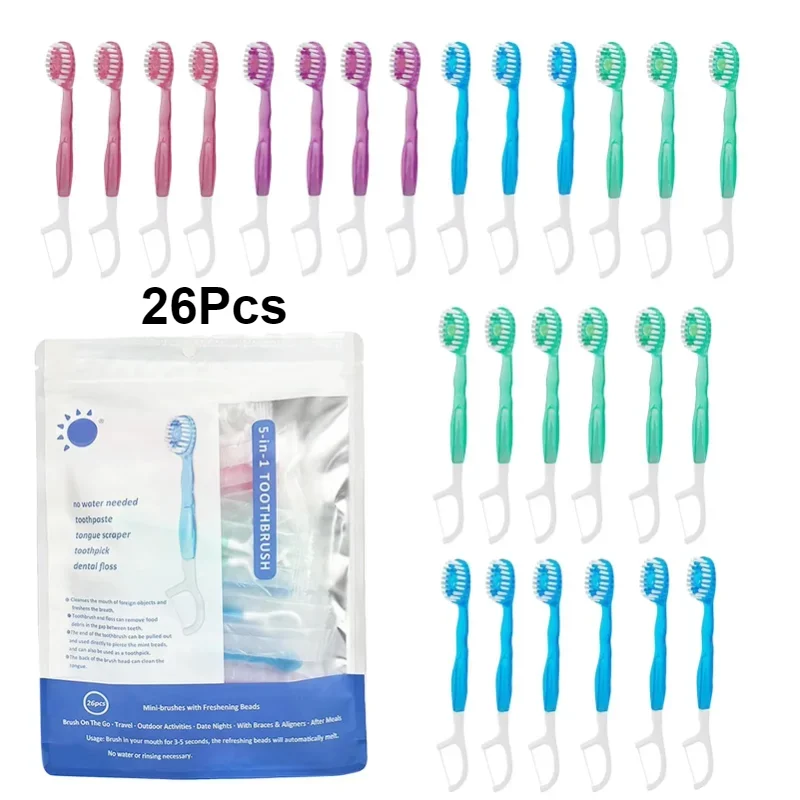 1Pack Disposable Mini Toothbrushes With Toothpaste Travel-sized Small Head Portable Toothbrush Toothbrush Kit For Personal-Hygie