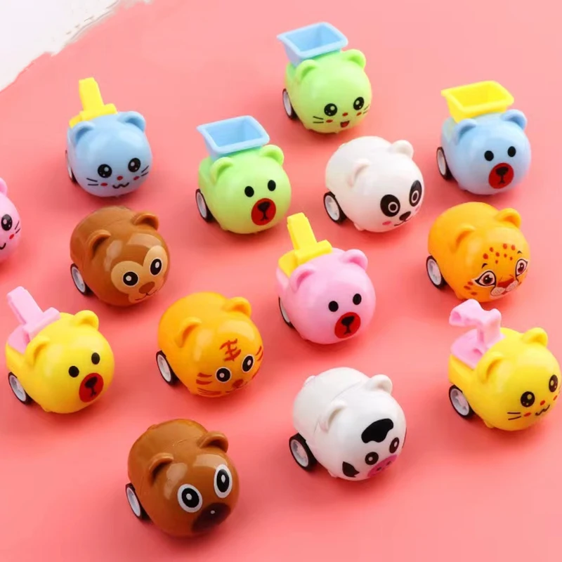 10PCS Plastic Pull Back Cartoon Toy Car Kids Birthday Party Educational Model For Children Gift Christmas Party  Piñata Stuffing