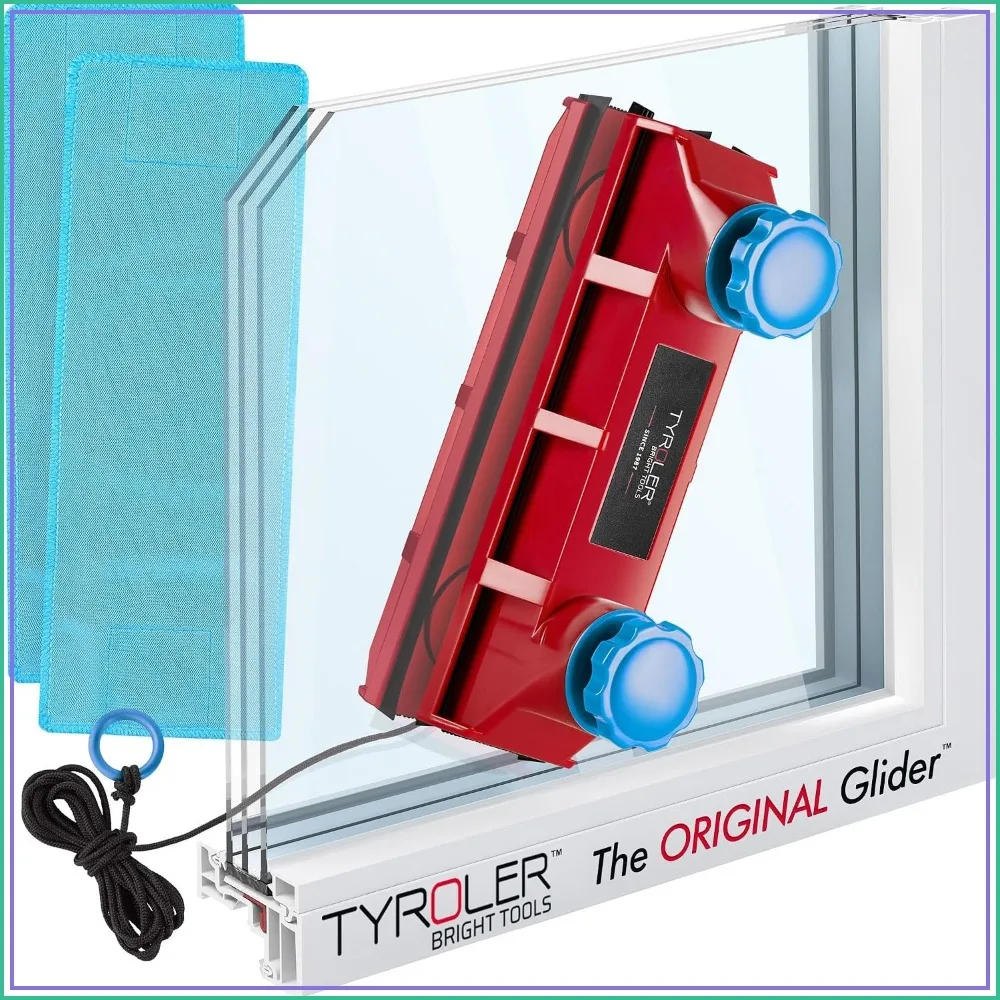 Magnetic Window Cleaner Tool | Double Sided Outside Cleaner for Windows 0.1-1.1 Inch Thick, Adjustable Force Control, Ideal for Hard-to-Reach Areas