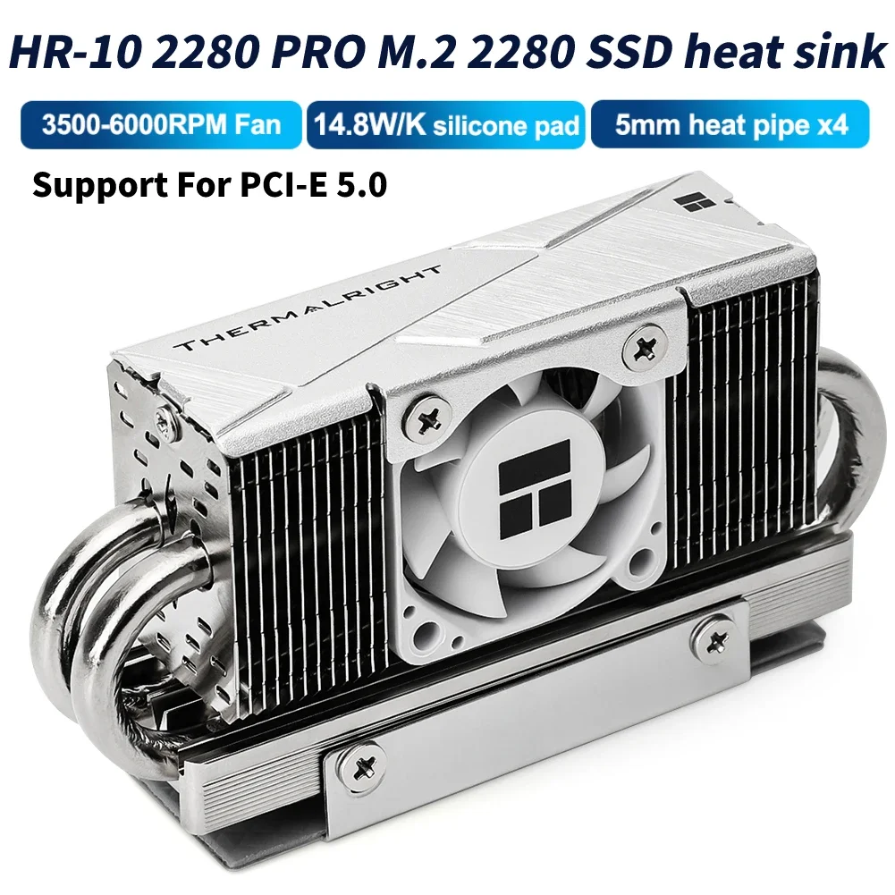 �y�Z�[�����zThermalright HR-10 2280 PRO �\���b�h�X�e�[�g�h���C�u 4 AGHP �q�[�g�p�C�v �q�[�g�V���N ���W�G�[�^�[ M.2 SSD �N�[���[ 3010 4�s�� PWM �t�@�� PCI-E5.0�Ή�