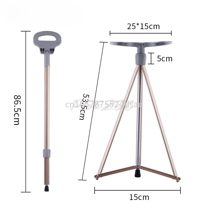 Portable Cane Stool Multifunctional Cane Stool for The Elderly Outdoor Climbing Cane with Chair
