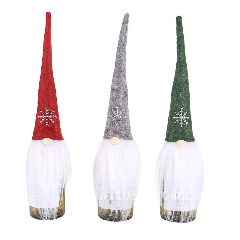 

New Creative Nordic Santa Claus Wine Set Plush Wine Bottle Set Christmas Champagne Decorative Wine Bag