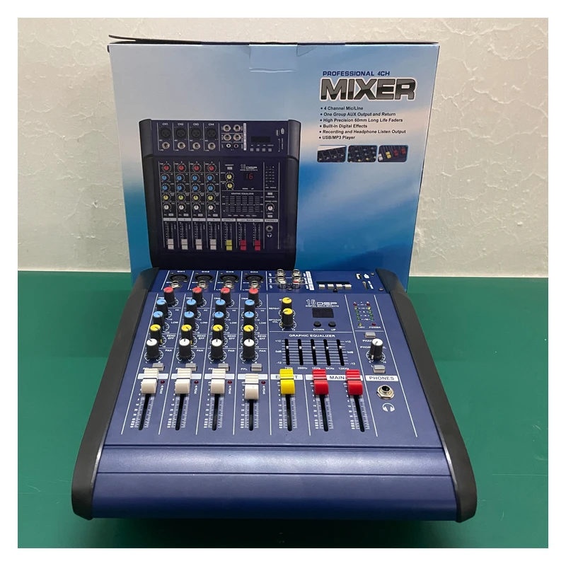 PMX Small Professional Mixer 250W All-in-One Machine 4/6/8/12 Channel 16DSP Effect Stage Performance Mixer