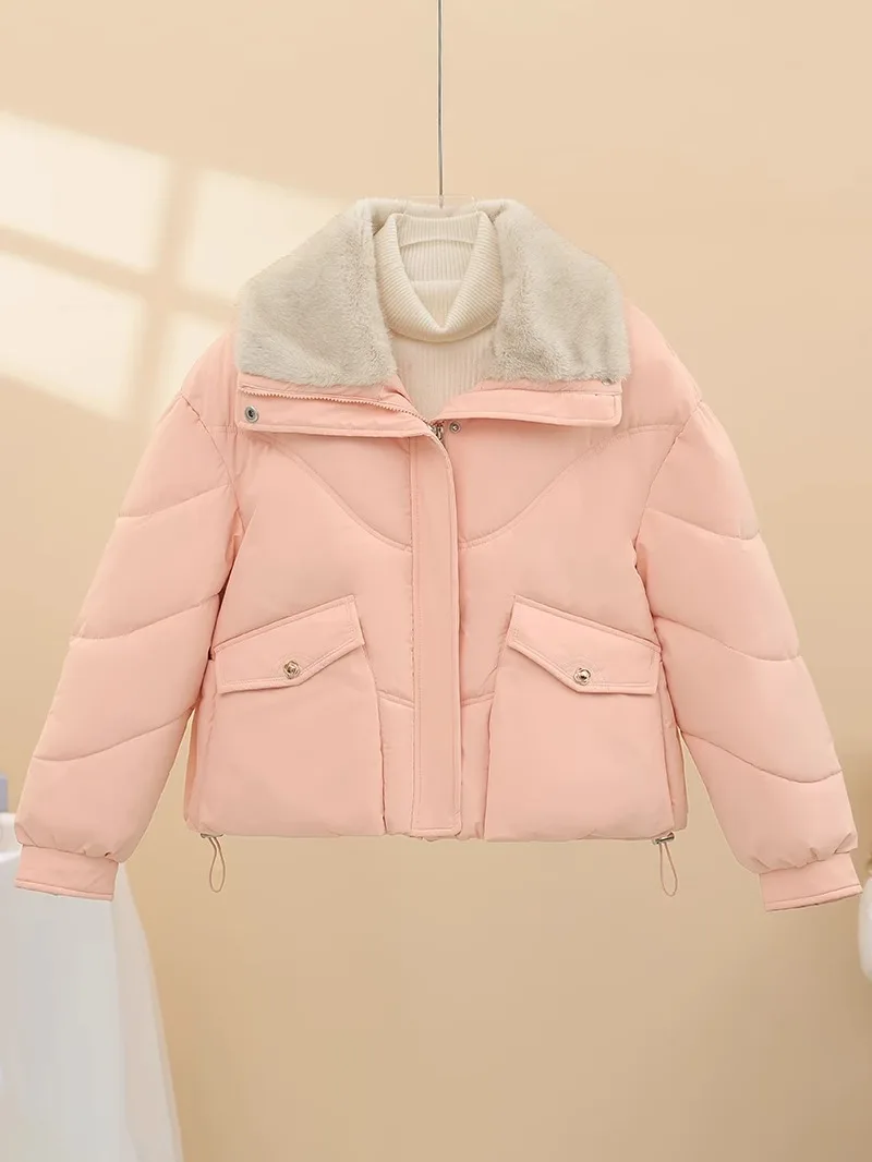 Damski płaszcz bawełniany Sli Thiened, jesienno-zimowy, luźny, modny, mały rozmiar, uniwersalny, z kołnierzykiem.