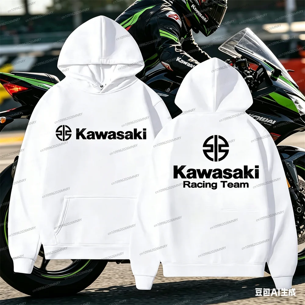 

Толстовка с капюшоном KAWASAKI для мужчин и женщин, шерстяная толстовка с принтом, теплая верхняя одежда, повседневная спортивная толстовка для весны и осени