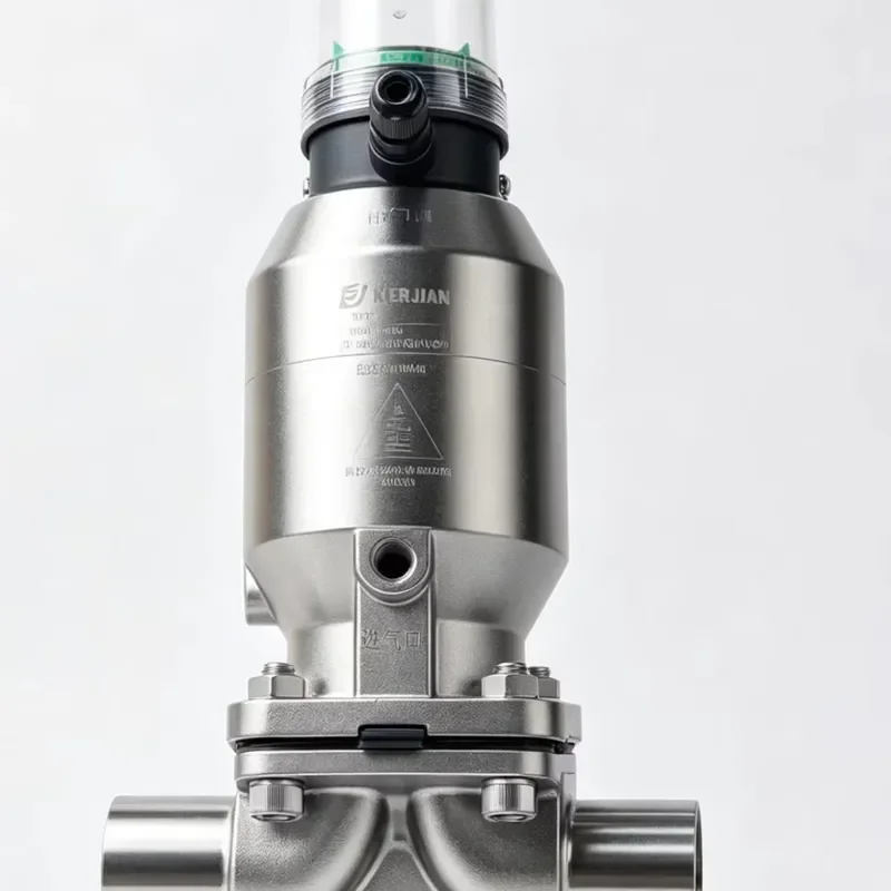 Sanitary SUS304 SUS316L Pneumatic T-Type 3 Way Diaphragm Valve Tri-Clamp Quick Install, Mirror Polished, CIP SIP for Food