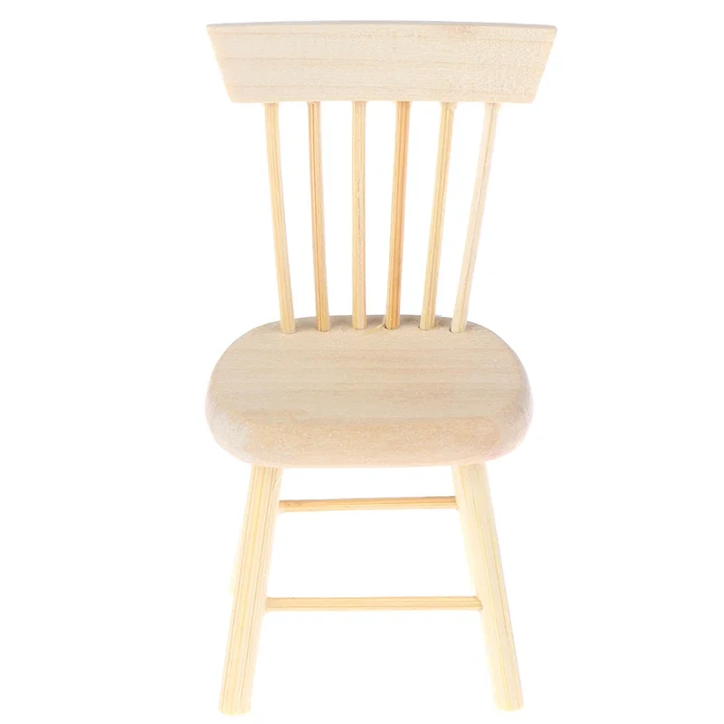 1/12 دمية أثاث مصغر كرسي خشبي كرسي مرتفع ملحقات بيت الدمى