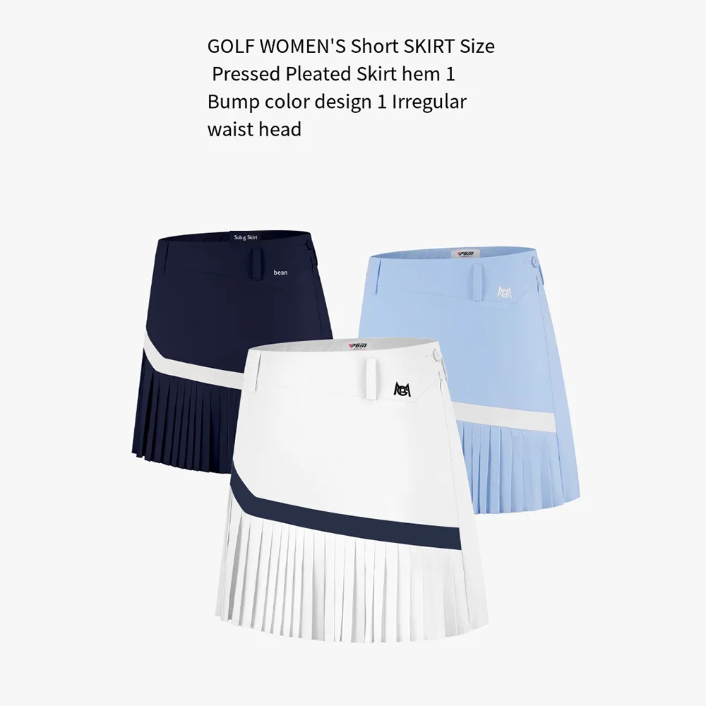 

PGM Professional Women's Golf Short Skirt Summer Breathable Comfortable Underpants Fashion Half A-line Pleated Skirt QZ089
