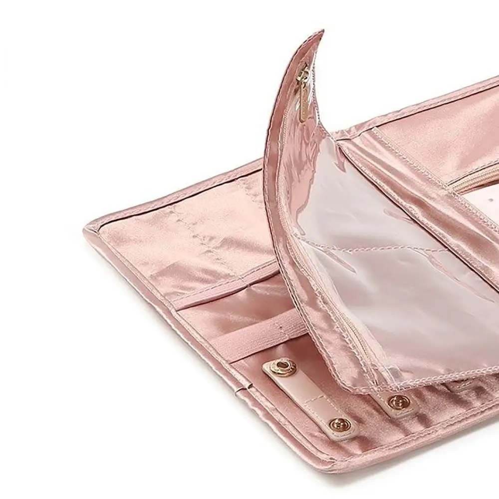 Portable Multifunctional Necklace and Earring Organiser Roll Foldable Travel Jewelry Organizer Jewelry Storage Bag Travel