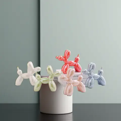 ceramics Balloon Dog Sculpture Boho Home Decor  Decoration Accessories Office Nordic Animal Decorative Sculptures and Figurines