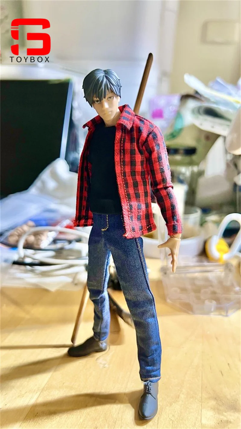 VTOYS X BMS Scala 1/12 Camicia rossa T-shirt nera Jeans Modello di vestiti Misura 12 pollici Soldato maschio Action Figure Body