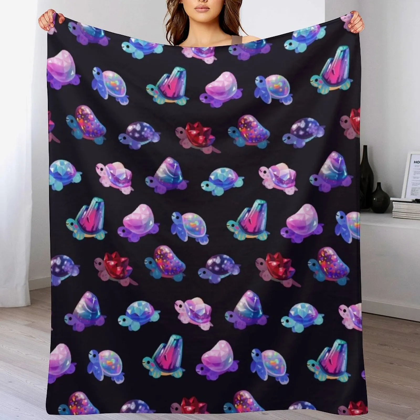

Jewel turtle Throw Blanket Multi Purpose Soft Warm Blanket for Home Travel
