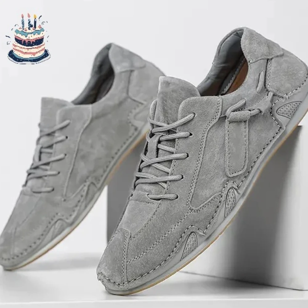 

Men's casual board shoes with top layer cowhide comfortable and fashionable spring and summer board shoes