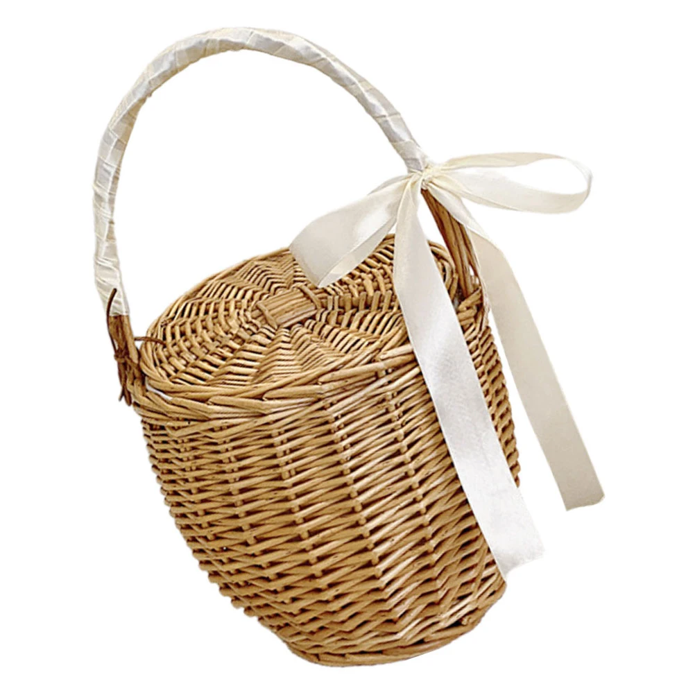 

French Style Basket Durable made Storage Woven Fruit Basket Egg Fruits Picnic Outdoor Vegetable Fruit Baskets H Woven H