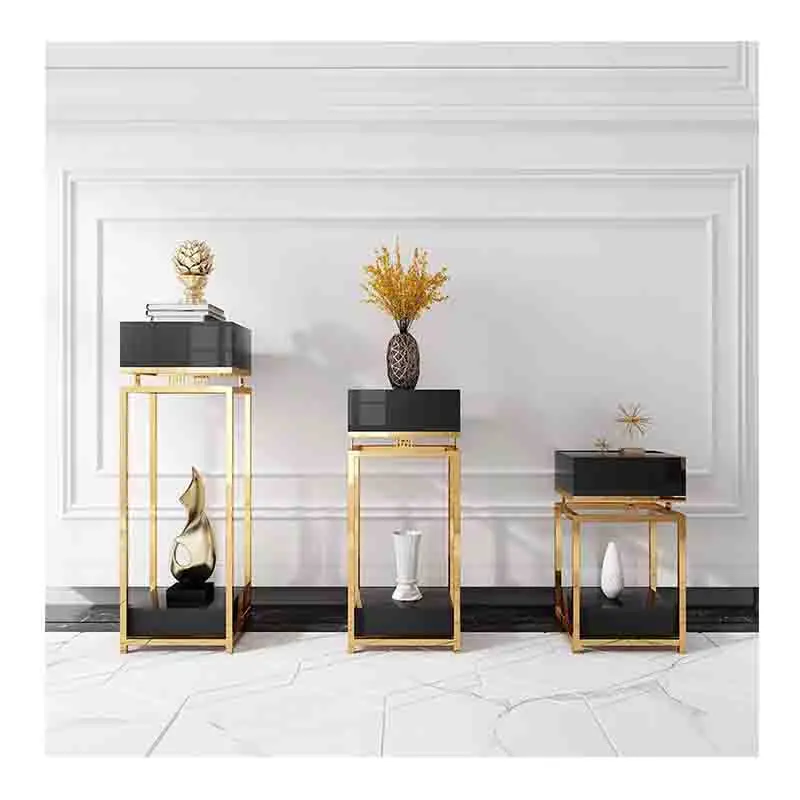 

Luxury metal flower display stand Base stand Modern gold marble flower display stand