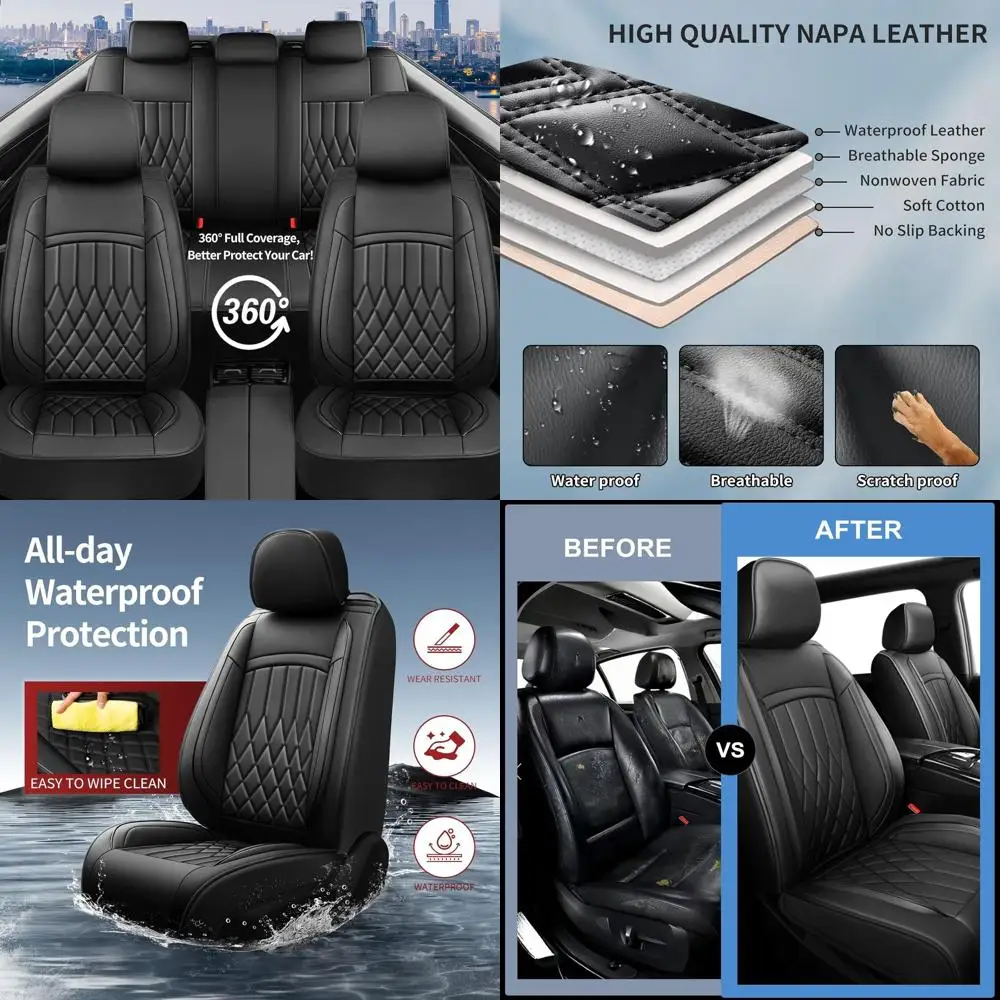 

Fit for Frontier Car Seat Covers Compatible with Nissan Frontier 2009-2025 2026 - Waterproof Breathable Leather Automotive Cushi