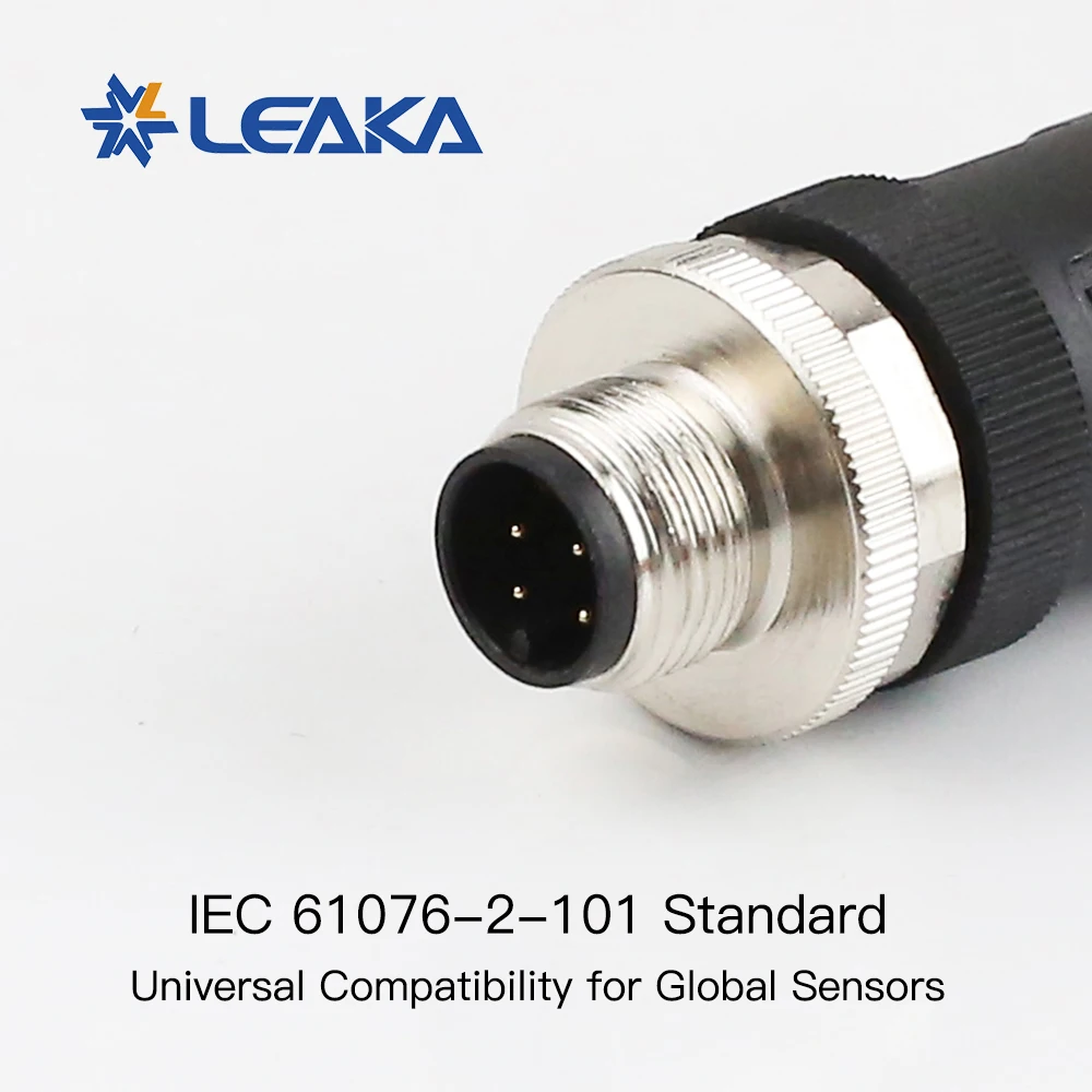 IP67 Waterproof M12 Circular Connector 4 Pin A-Coded Male Female Sensor Actuator Interface Automation Direct Factory Supply