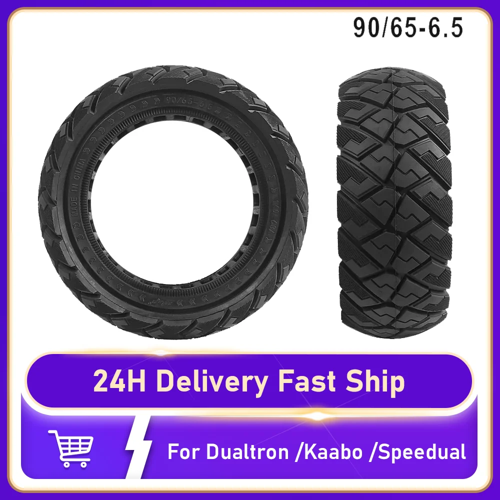 

90/65-6,5 всюдиходная внедорожная твердая шина для Dualtron/Kaabo/скоростного электрического скутера, утолщенная износостойкая бескамерная шина