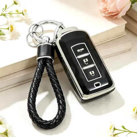 TPU Car Key Fob Case Cover Keychain For Mitsubishi ASX Montero Mirage Xforce Lancer RVR Outlander Pajero Sport Eclipse Cross