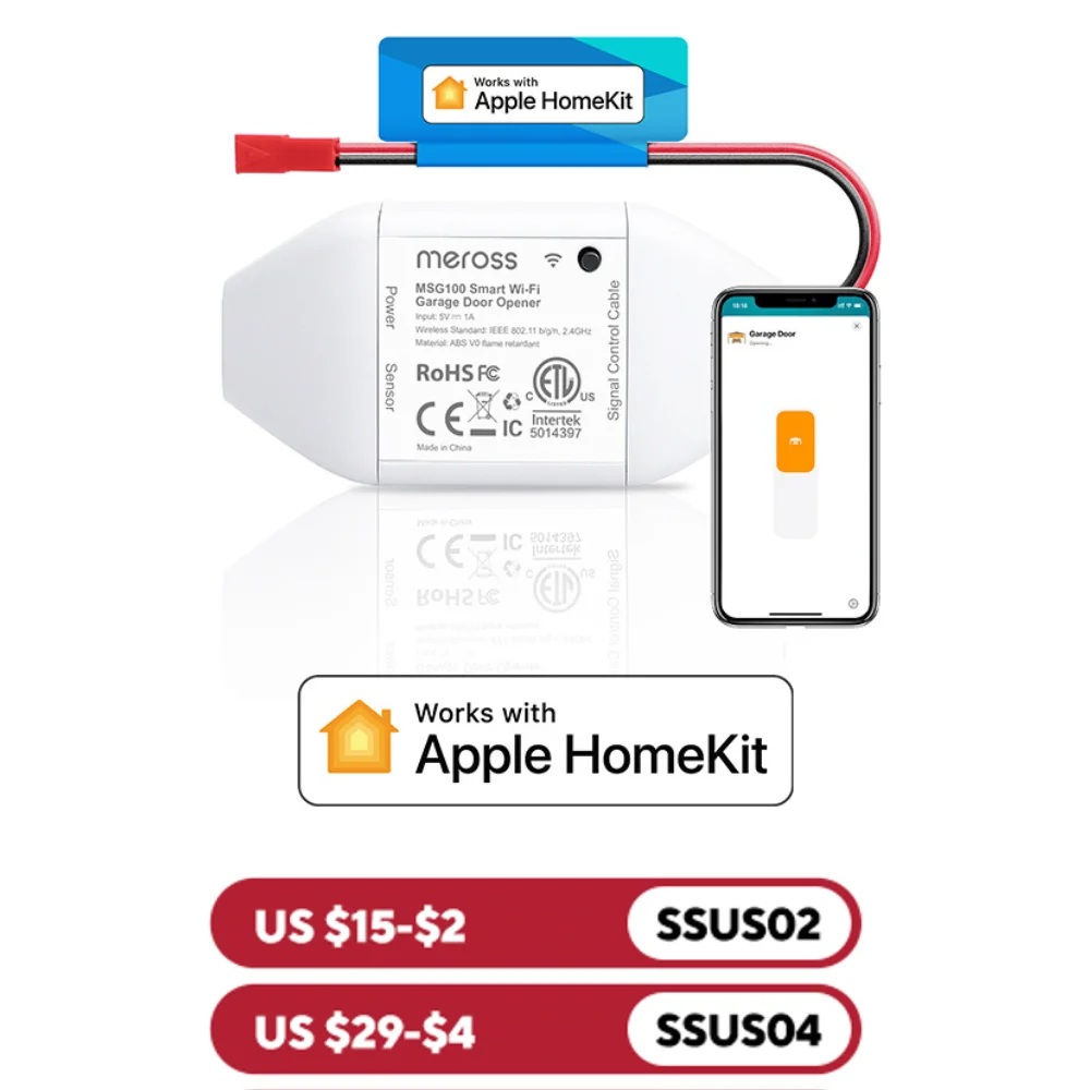 

Meross HomeKit Smart WiFi устройство открывания гаражных ворот Wi-Fi датчики контроллер дистанционного управления поддержка Alexa Google Assistant SmartThings