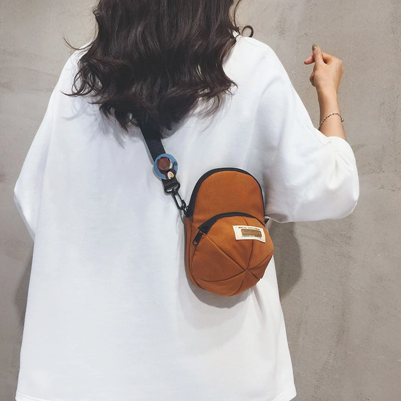 

minority individuality Hat couple Wear across the body packet female New style Mini - Mobile phone bag canvas Shoulder bag