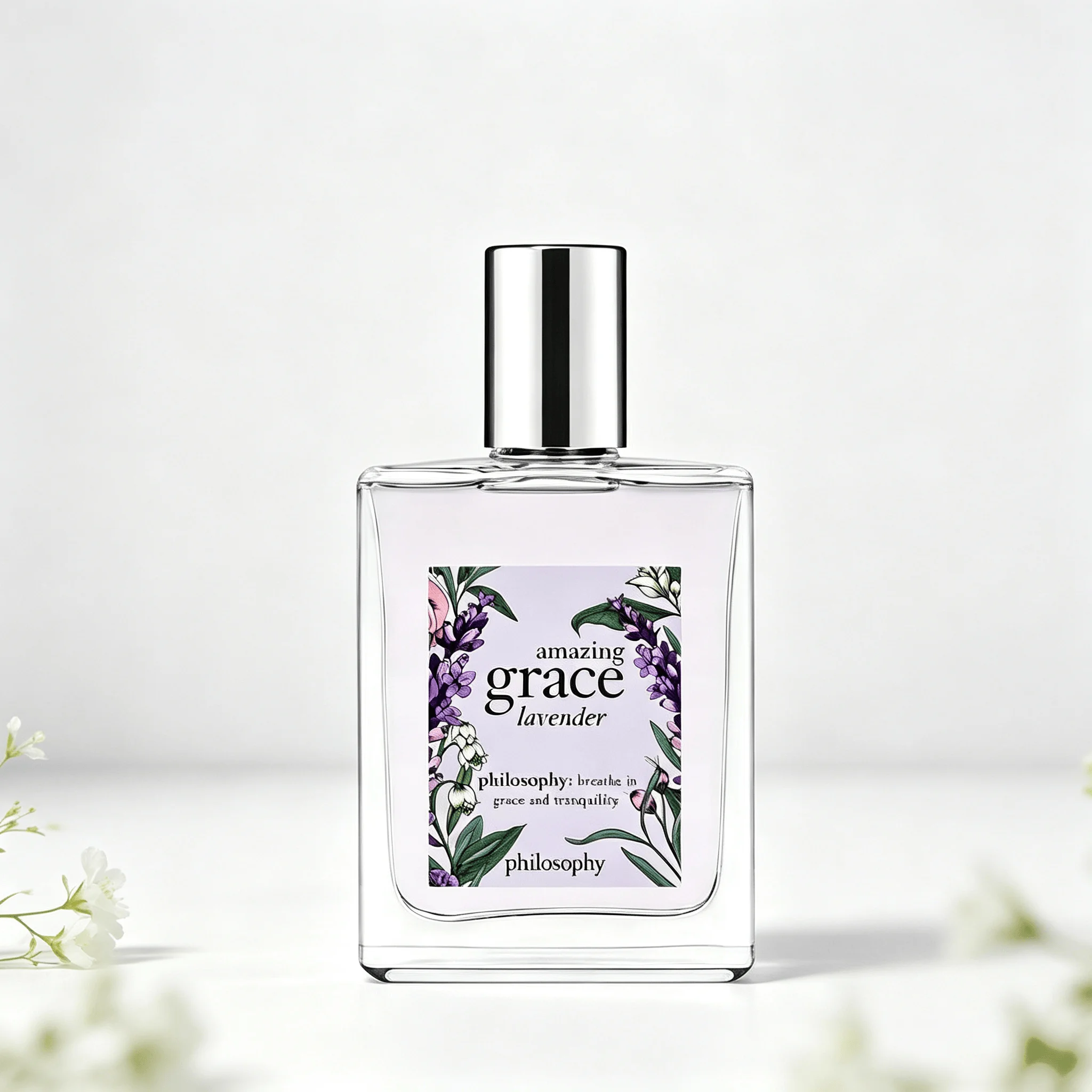 Philosophy Amazing Grace Lavender Eau de Toilette para Mujer, Aroma Suave y Calmante de Lavanda Francesa, Lirio de los Valles y Rosa Blanca, Aroma Terroso, Uso Diario, Botella Cuadrada Portátil, Regalo Perfecto para Cumpleaños, Fiestas, Sueño Relajante, Perfume Suave para Mujer