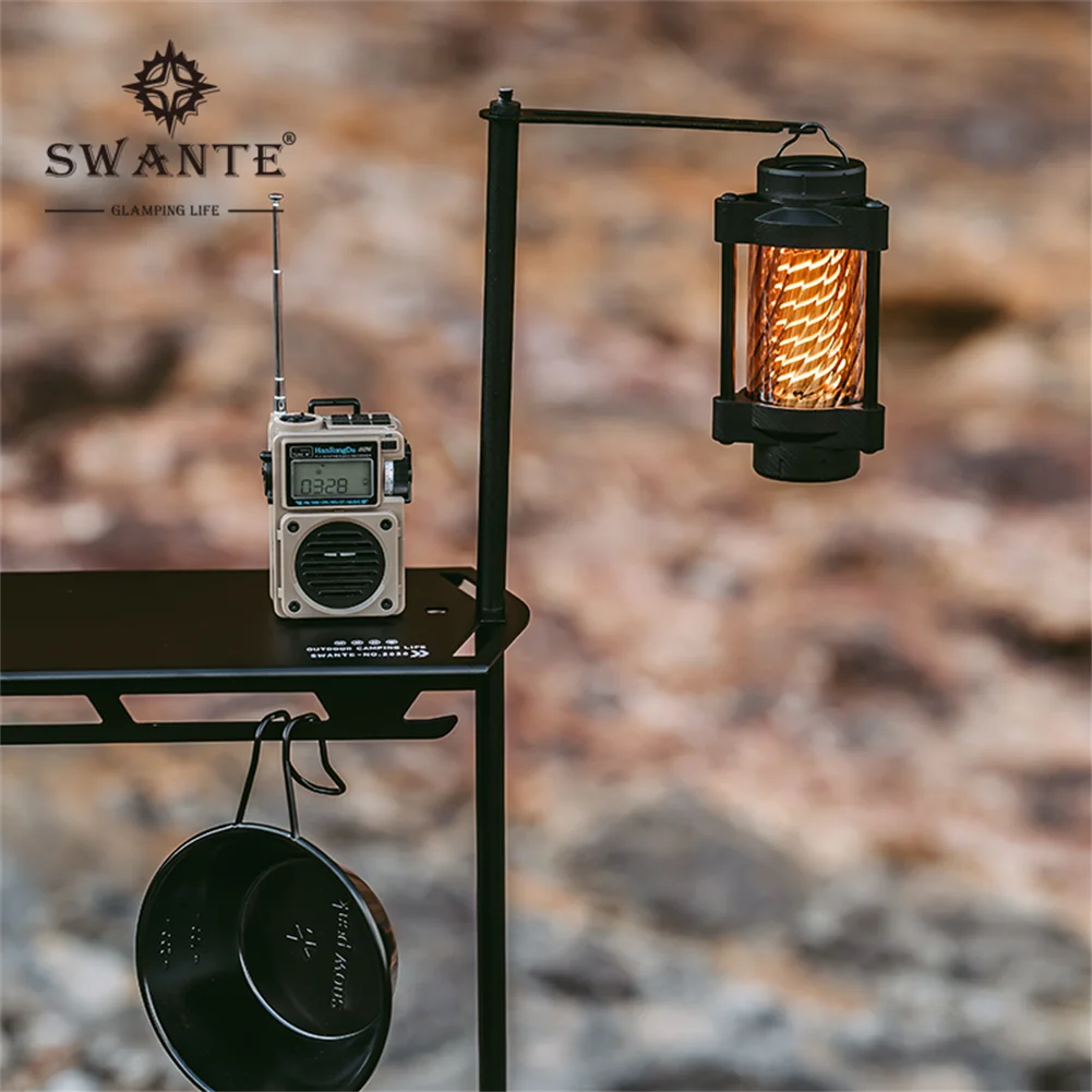 Swante Outdoor Camping desktop Foldable Lamp Post Pole Portable Hanging Light Fixing Stand Holder 38 explore Lantern Stand