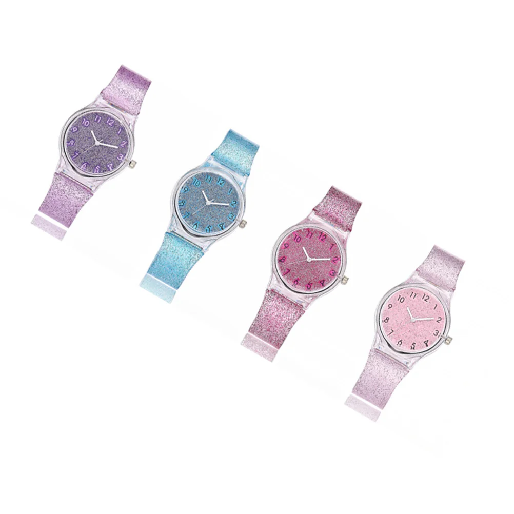 Creative Watch Pink Shining Quartz Timepiece with Cartoon Design Adjustable Strap for Birthday Christmas Present