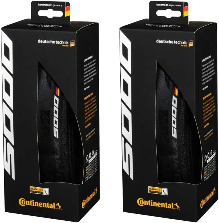 Set of 2 GP 5000, 700x25C, Racing Bike Tires, Black, Folding, 0101624