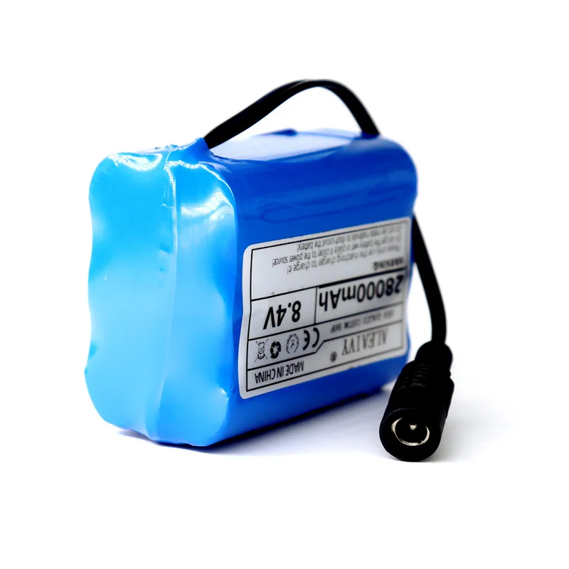 A leaivy 8.4V 28000mAh 18650 bateria litowo-jonowa 2S3P 7.4V 28Ah ładowalny akumulator, nadaje się do światła rowerowe + ładowarka