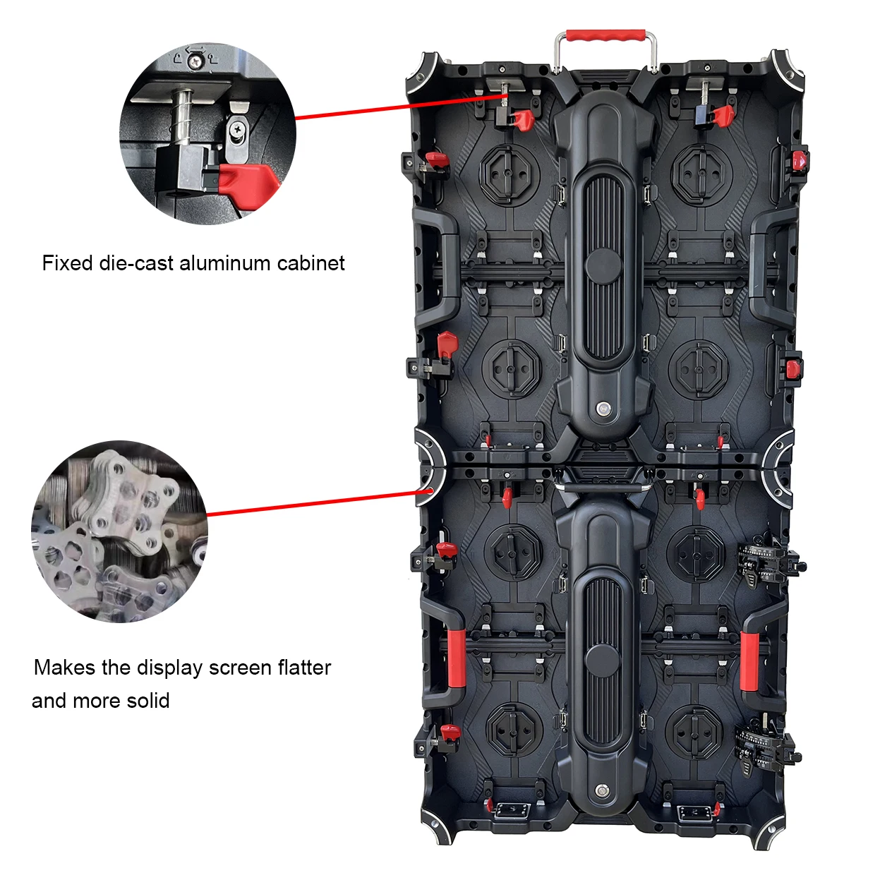 Die-cast aluminum cabinet indoor 500*500mm display hard-connected rental cabinet P3.91P4.81P2.976 P2.604 LED full color module