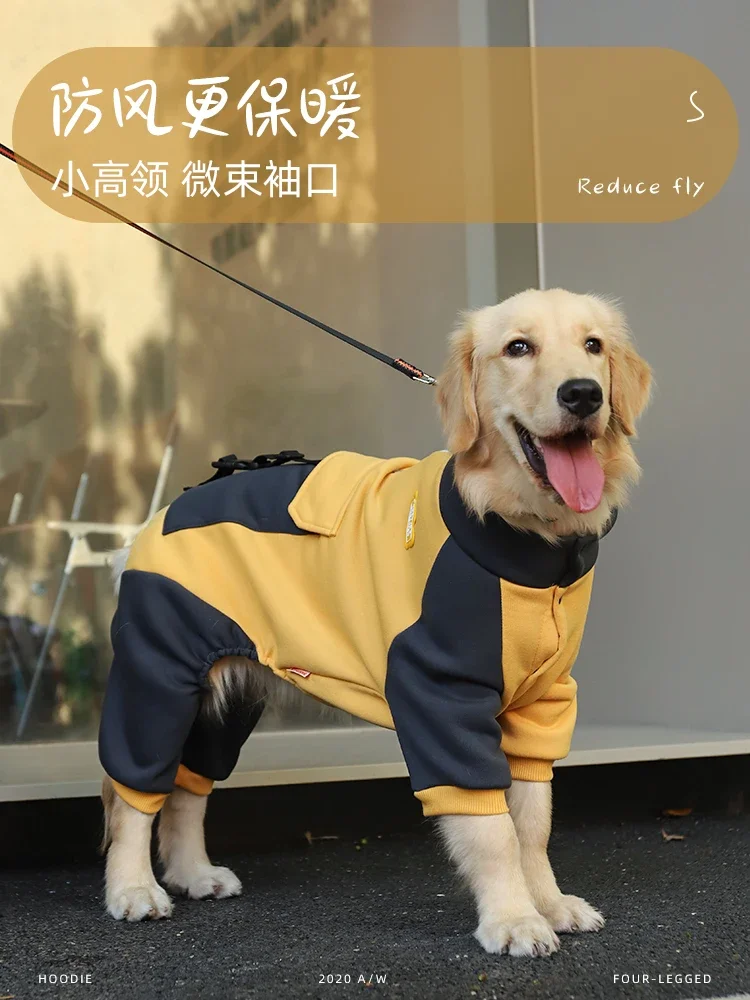 Large Dogs Coat Jacket Golden Retriever Dog Clothes Labrador Hoodies Sweatshirt Winter Puppy Pet Costume Casual Fashion