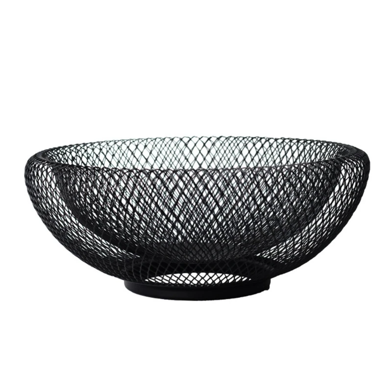 E56C Iron Art Fruit Basket Plate Snack-Creative Bowl Storage Basket Kitchen Organizer