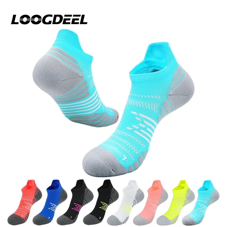 

Loogdeel Women's Professional Sports Running Socks Short Anti-slip Towel Bottom Badminton Socks Marathon Socks Hiking Short Sock