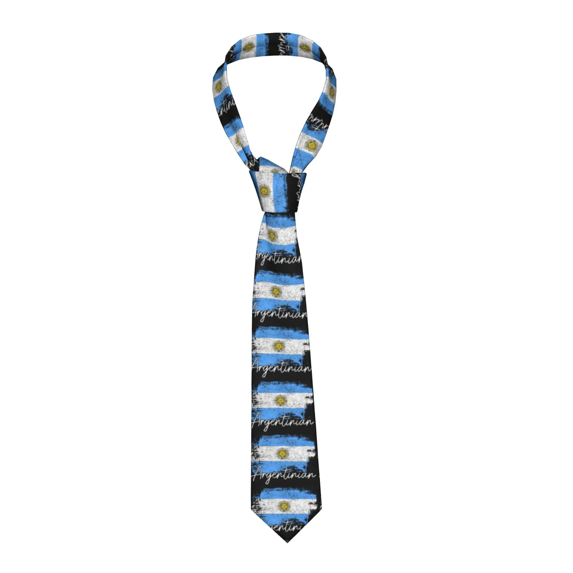 Argentine Flag  Vintage Argentina Tie  Leisure Neck Ties Cute Funny Neck Tie For Men Custom DIY Collar Tie Necktie Gift