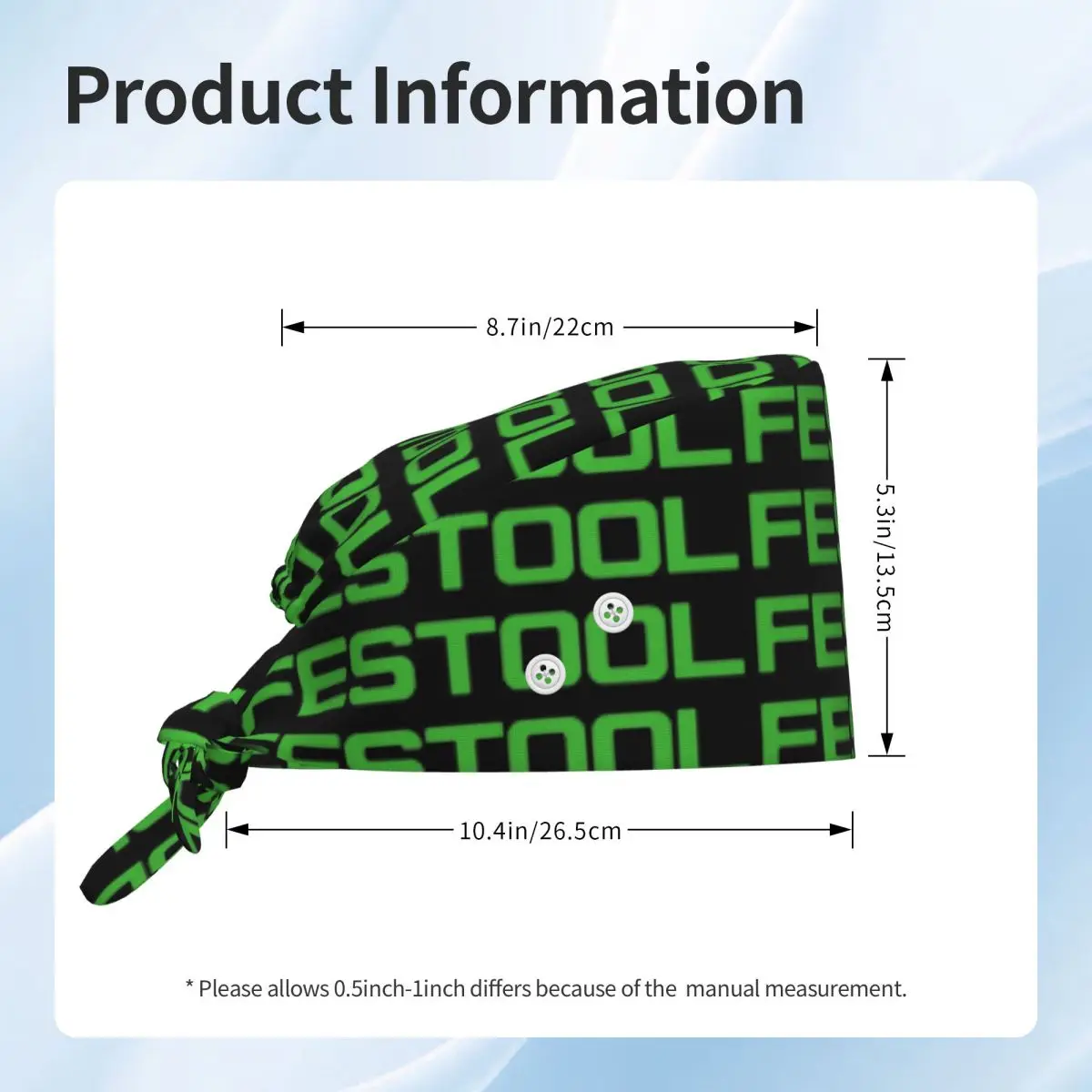 Festool Powertool Logo Scrub Hat Doctor Working Surgical Cap Men Women Adjustable Nursing Caps for Dentist