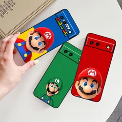 Anime Super M-Mario Cartoon For Google Pixel 9 8 7A 7 6A 6 5A 5 4 4A XL 5G Black Silicon Shockproof Shell TPU Phone Case