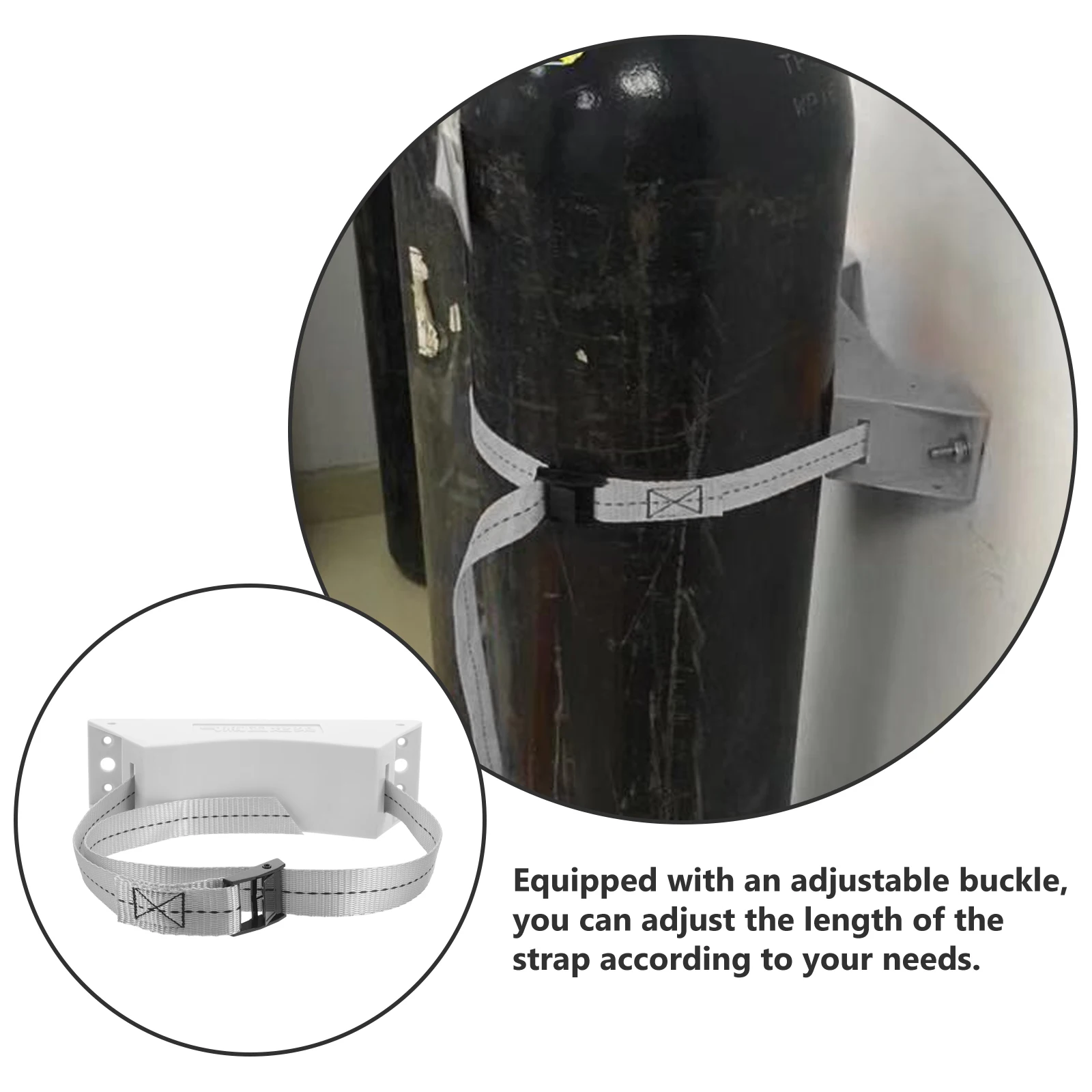 

Durable 40L Gas Cylinder Bracket Wall Mounted Propane Tank Holder Stand Adjustable Strap Buckle Support Laboratory Ships Boats