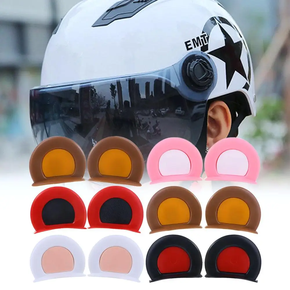 Cute Self Adhesive Motocross Cartoon Helmet Accessories Bear Ears Helmet Sticker Motorcycle Helmet Helmet Decoration