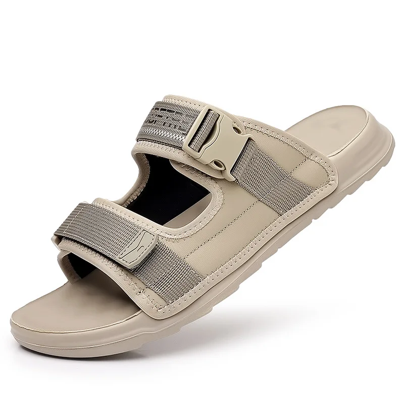 

Высококачественные повседневные тапочки для мужчин, летние новые дизайнерские однотонные пляжные туфли, мужские модные нескользящие мужские тапочки на мягкой основе