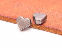 50Pcs Retro Silver Love Heart Shape Leather Craft Rivet Stud Punk Rivetback Wallet Bag Conchos Decor Leather Work Accessory