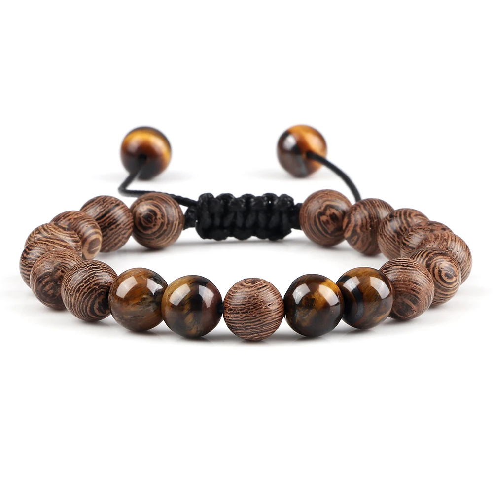 Adjustable Couples Bracelets with Black & White Beads