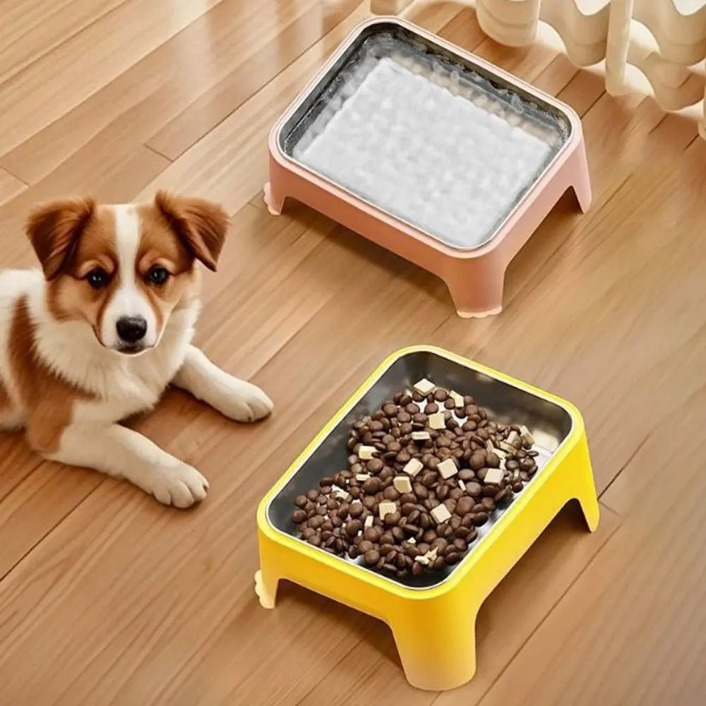 

Large Capacity Stainless Steel Dog Bowl Neck Protection Anti-knockover Pets Food Water Bowls Anti-slip Dogs Bowls for Dogs Cats
