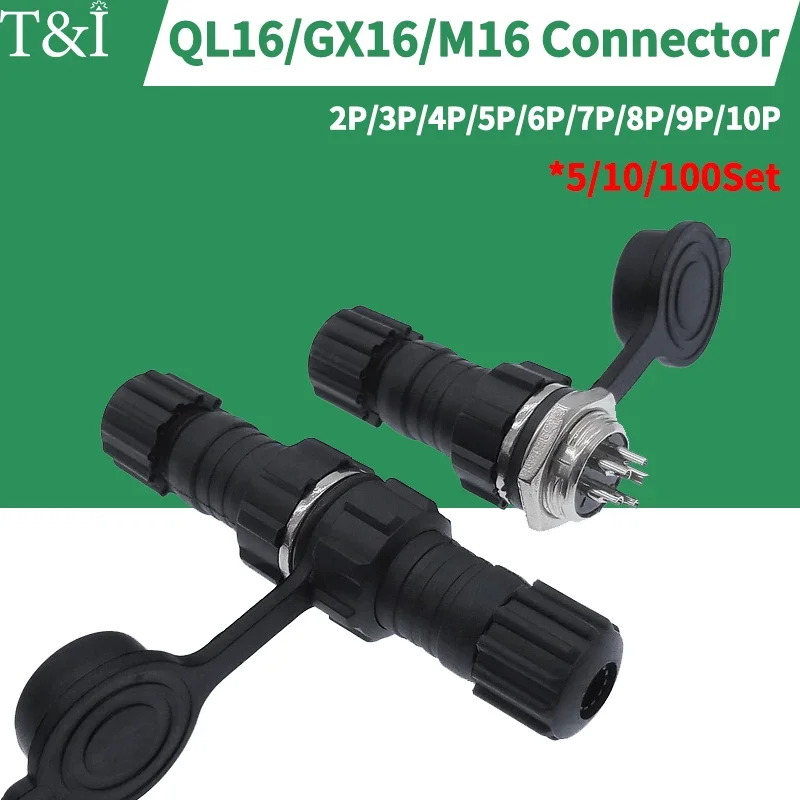 

Waterproof Aviation Plug Connector: Plastics QL16/GX16/M16 2/3/4/5/6/7/8/9/10Pins Suitable for Servo Motors, Anti-electric Shock